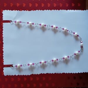 Fushia & Pearl Neckalce